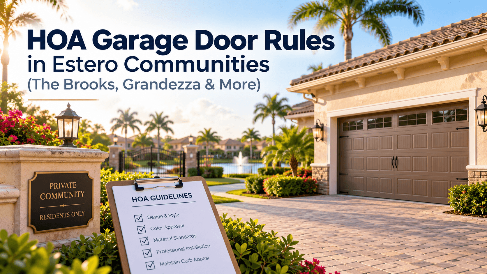 HOA Garage Door Rules in Estero Communities (The Brooks, Grandezza & More)