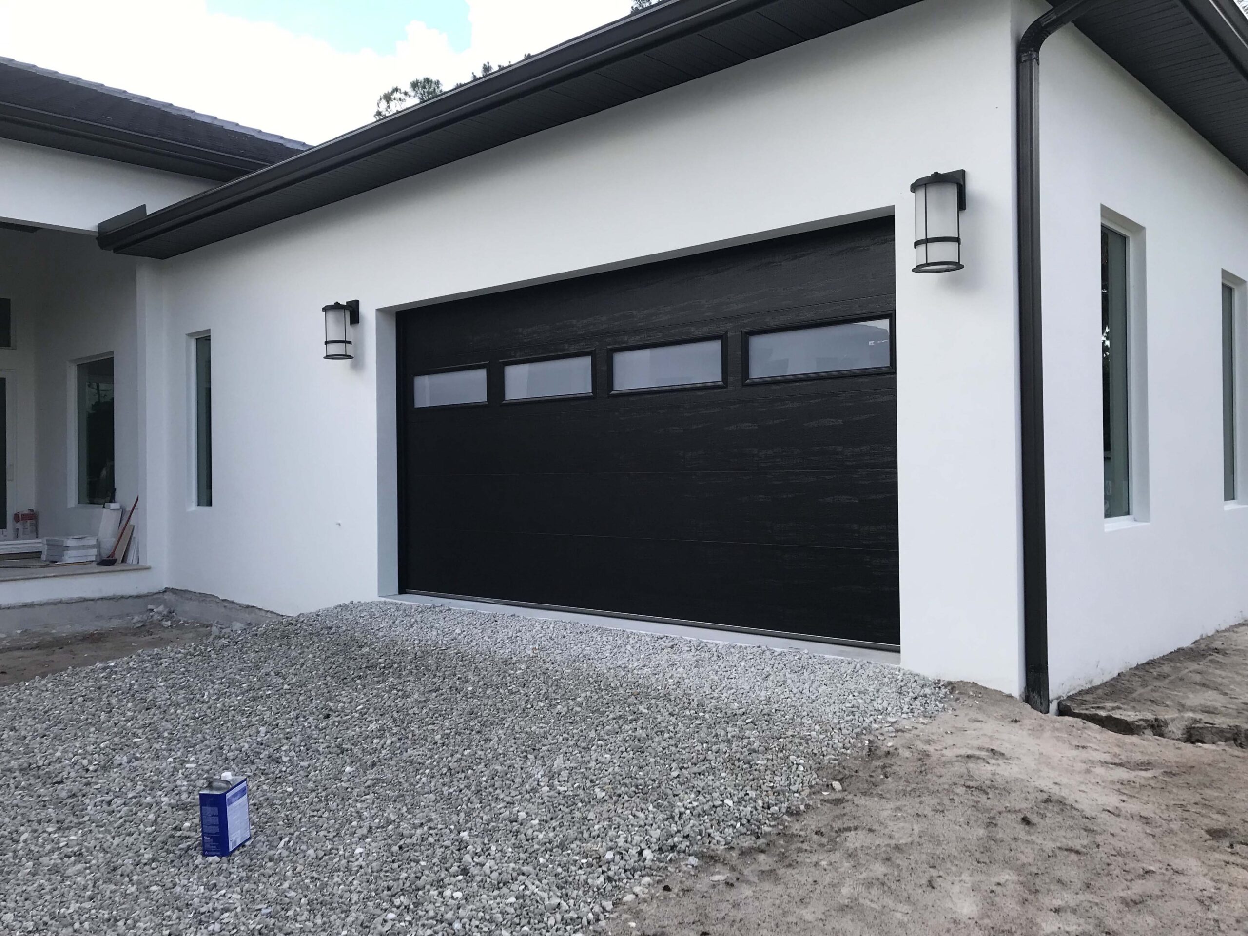 Black garage door
